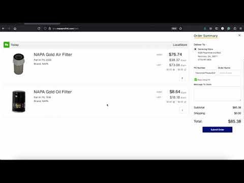 NAPA PROLink | Stock Orders