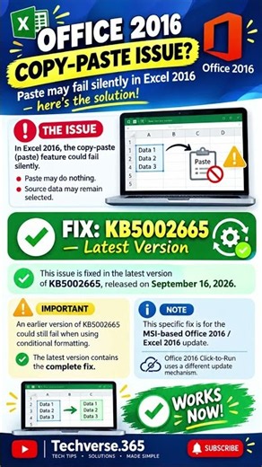 Office 2016 Excel Copy-Paste Issue? #itsupport
