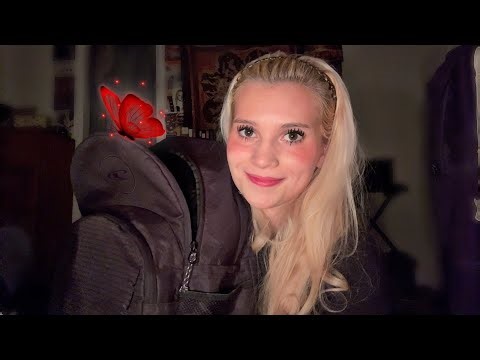 ASMR | What’s in my backpack? | rummaging & tingly tapping