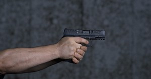 Gun At Shooting Range In Super Slow-motion Stock Footage SBV-348556187 - Storyblocks