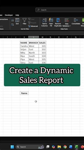 How to create a dynamic sales report in excel #excel