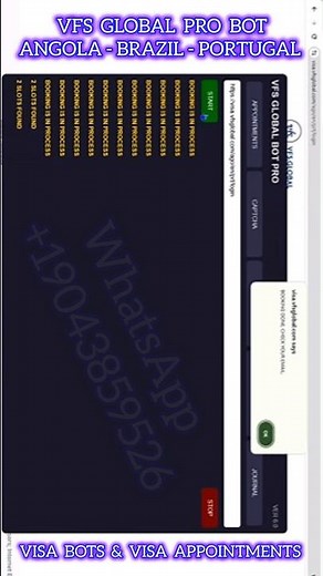 VFS GLOBAL ANGOLA TO PORTUGAL VISA BOT , VFS GLOBAL BRAZIL TO PORTUGAL VISA BOT , SCHENGEN USA BOTS