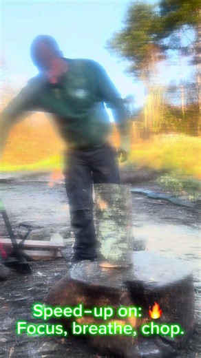Winter Cobweb Blaster: Tough Log Chop (Speed‑Up • Lens Blur)