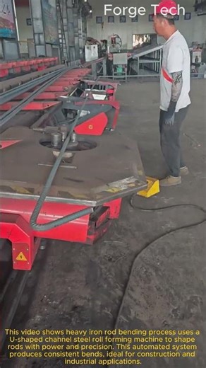 Heavy iron rod bending process: U shaped channel steel roll forming machine in action
