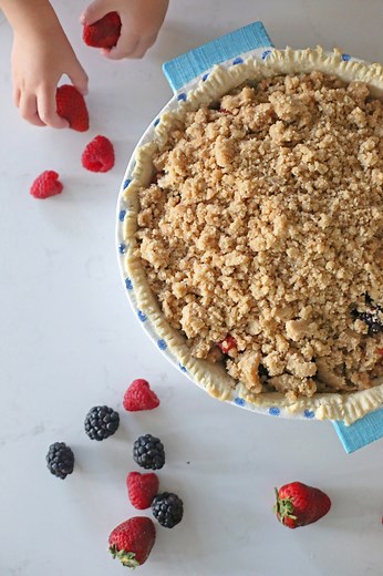 Triple Berry Pie with Crumble Topping