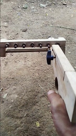 Wooden Slingshot Pistol with Spring Mechanism and Matchstick Launcher #spring #diyslingshot