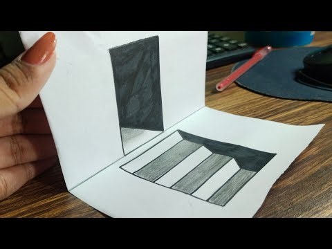 How to Draw 3D Down Stairs Illusion on Paper | Easy Trick Art Drawing