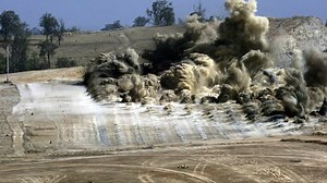 Slow motion video of a mining / blasting explosion filmed with a Fastec high speed camera