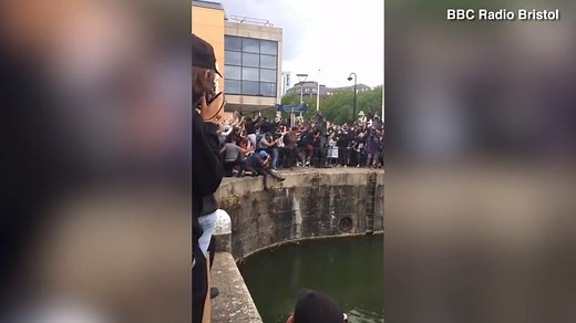 Edward Colston statue pushed into water by Bristol protesters