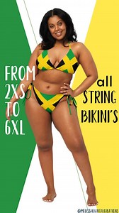 Jamaica String Bikini, Large Bust Swimwear, Jamaica Swimwear, Jamaican Clothing, Jamaican Flag Swimsuit, Rasta Bikini, Plus Size, Bikini Set - Etsy
