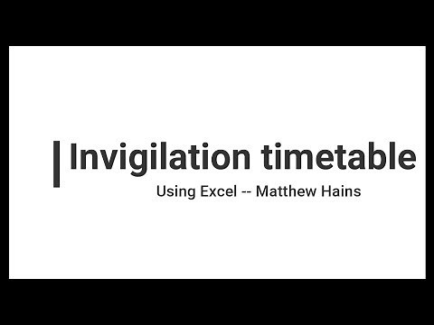 Invigilation timetable