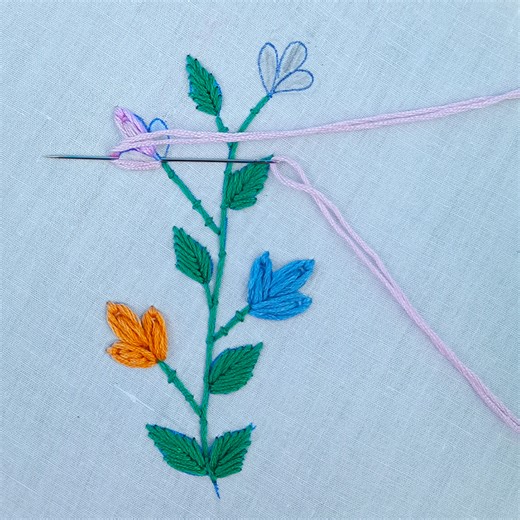 1.1K views · 12 reactions | Basic Border lace hand embroidery sewing tutorial #shorts #embroidery #trending | Cherry Blossom | Facebook