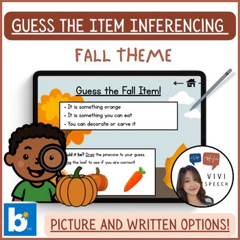 Inferencing Guess the Item Game! Fall Theme | Boom™ Cards