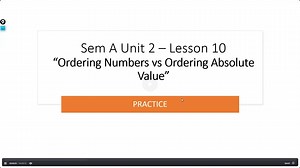 6A Unit 2, Lesson 10 Ordering Numbers vs. Ordering Absolute Value