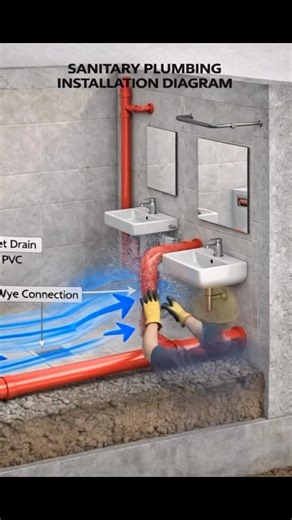 This is what code-correct bathroom plumbing looks like in the U.S. 🚽🔧Proper pipe sizes, P-traps, venting, wye fittings, long-sweep elbows, and 1/4”-per-foot slope—the same layout taught in American plumbing training and inspections.Hashtags:#USPlumbing #PlumbingDiagram #BathroomPlumbing #CodeCompliant #ResidentialPlumbing #PlumberLife #HomeImprovementUSA #ConstructionEducation #TradeSkills | Bom Pedreiro