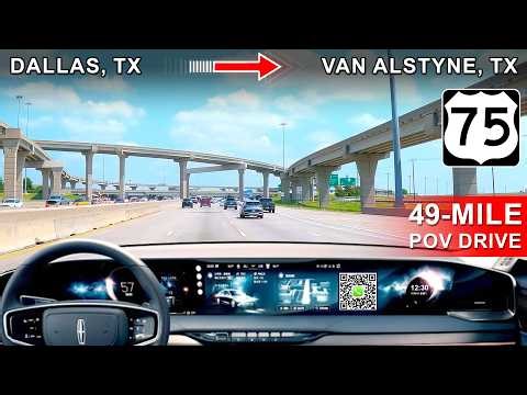 4K POV Driving: Relaxing Trip from Dallas to Van Alstyne, TX via US-75 | 49 Miles | US 75 Commute