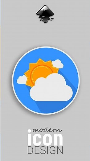 Flat Weather Icon Design in INKSCAPE #shorts #youtubeshorts #graphics