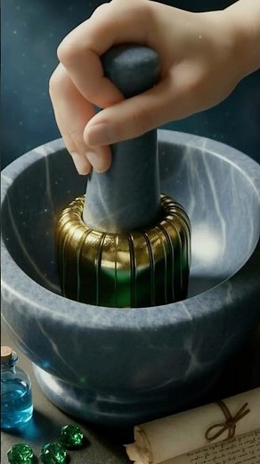 Alchemy Unveiled: Crushing the Golden Cube (Magical Potion Transformation)