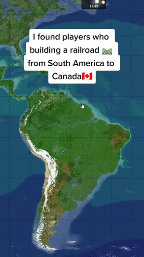 Building a Minecraft Railroad from South America to Canada