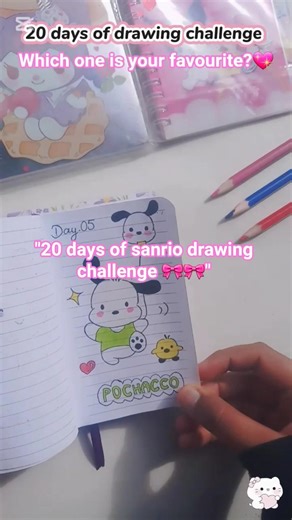 ✨ 20 Days of Cute Drawing Challenge Completed | Sanrio & Cute Art Compilation #shorts