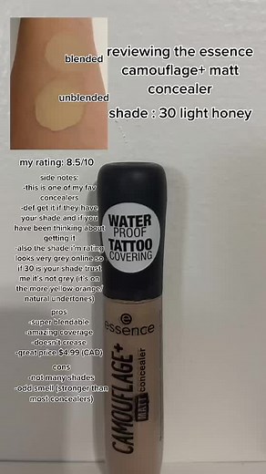 reviweing the essence camouflage matt concealer | shade: 30 light honey | #luvleyessence #essence #essencecosmetics #essencemakeup #camouflagemattconcealer |