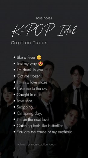 Caption Ideas for K-POP Idols: Aesthetic and Gentleman Captions