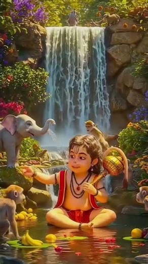 Hanuman playing with animals//Hanuman chalisa 🙏