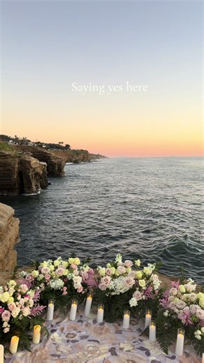 Romantic Proposal in San Diego with Flowers and Candles