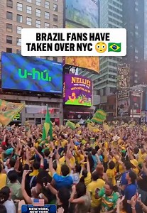 Brazil Fans Take Over Times Square Before World Cup Match