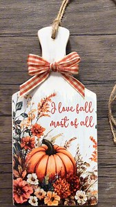 DIY Fall Decor. Print out this design and decoupage onto these little cutting boards for beautiful fall decor! #diyfalldecor #diyhomedecor #fallcrafts #decoupagetissue #decoupagepaper #easycraftideas #diytutorial #fallinspiration #DIYInspiration | Rusty Roost Designs