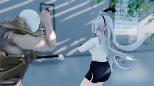 mmd格斗 双弱音惨败肌肉男
