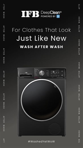 AI-Powered IFB DeepClean® Washing machines range, designed to lock-in newness while retaining the texture, colour and shape of the fabric. ✔️No Cost EMI up to 12 Months ✔️Instant Discount up to 9,000 ✔️Exchange up to 20,800 | IFB Appliances