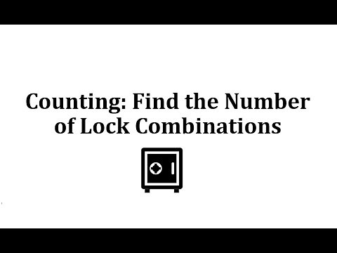 Counting: Find the Number of Lock Combinations