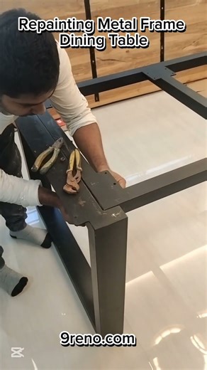 Restore your metal frame dining table rusty problems? Remove and repaint with epoxy paint Singapore