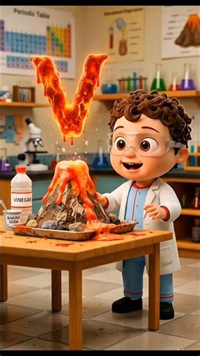 V for Volcano 🌋 EXPLODING Science Experiment! | ABC Phonics + STEM with