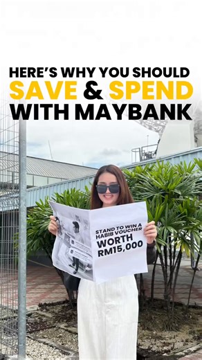 Make every transaction count this Chinese New Year with Maybank!🧧✨ Save/invest min. RM100 in Maybank Account AND spend min. RM50 with Maybank Debit Card for a chance to win RM15,000 HABIB voucher. T&C apply. Campaign Period: 1 November 2025 - 28 February 2026. Register now at maybank.my/savedebit