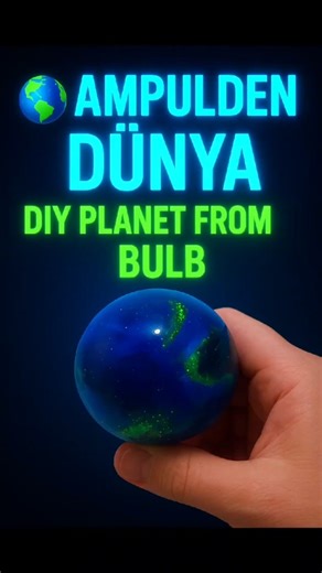 🌌 Gece Deneyi: Ampulden Mini Dünya Yaptık! 💡🌍 | Midnight DIY Planet Experiment