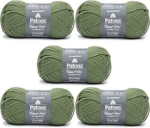 Patons Classic Wool Meadow Yarn - 5 Pack of 3.5oz/100g - Wool - 4 Medium - 210 Yards - Knitting/Crochet