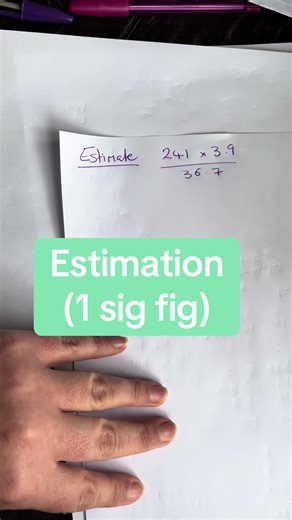 GCSE Maths - Estimation. this very specifically means you have to round all of the numbers to one significant figure before you complete any calculations. The final part looks at what to do if you end up with a decimal at the bottom of your fraction or division. #g#gcseg#gcsemathsm#mathsr#revisiong#gcsesr#revisionw#wjec