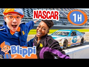 Blippi and Meekah Drive REAL RACE CARS at Daytona! 1 Hour of Cars and Vehicles for Kids - Videos For Kids