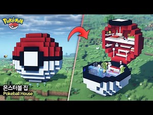 ⛏️ Minecraft Tutorial :: 🎮 Pokemon Ball House Build Tutorial 👾