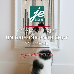 23K views · 34 reactions | C'est la MI - A - OÛT!  Les griffoirs pour chat sont souvent peu esthétiques et prennent beaucoup d'espace dans une pièce. Avec la collaboration de Fabricville, on vous propose une solution! Non seulement ce griffoir mural est joli, mais il ne prend pas beaucoup de place. C'est vraiment le meilleur des deux mondes! Par ici pour voir comment en fabriquer un pour votre minet>> https://bit.ly/3ArfPW9 | Je décore | Facebook