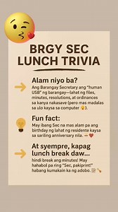185K views · 2.1K reactions | ️ BRGY SEC LUNCH TRIVIA  Alam niyo...