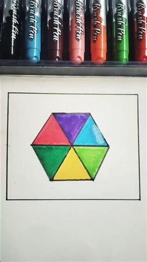 how to draw hexagon shape #kids #simpleartforkids