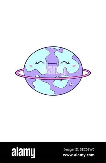 spinning motion animation of cartoon habitable alien planet Stock Video Footage - Alamy