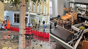Burst water main floods London homes and businesses