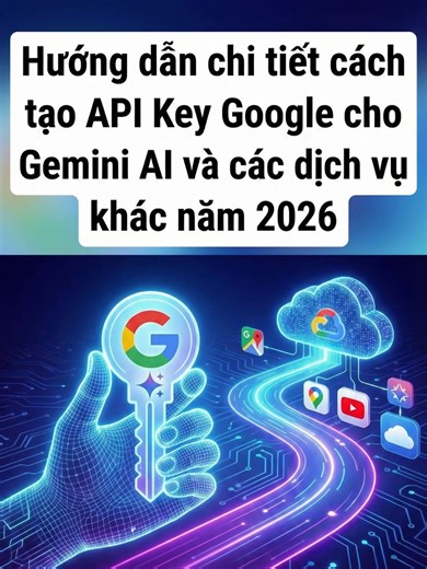 Hướng dẫn chi tiết cách tạo API Key Google cho Gemini AI và các dịch vụ khác năm 2026 #APIKey #GoogleAPI #GeminiAI #GoogleCloudPlatform #LapTrinhAPI #PhátTriểnỨngDụng #AI #TríTuệNhânTạo #HướngDẫnAPI #TạoAPIKey #GoogleDeveloper #APIKeyGoogle #GeminiAIHướngDẫn #GoogleCloudConsole #BảoMậtAPI #TíchHợpAPI #GoogleMapsAPI #GoogleDriveAPI #YouTubeDataAPI #CôngNghệ2026 #HọcLậpTrình #KỹNăngSố #TựĐộngHóa #KhaiThácDữLiệu #NgônNgữTựNhiên #SángTạoNộiDung #PhânTíchDữLiệu #Chatbot #PhátTriểnPhầnMềm #Google