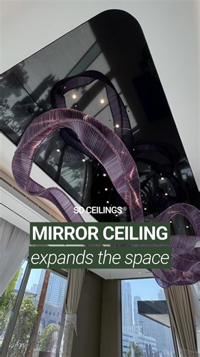 Stretch Ceilings & Lighting | SD CEILINGS® UAE 🇦🇪 | Black Glossy Stretch Ceiling transforms how a space feels. The reflective surface creates a mirror effect that visually expands the room... | Instagram