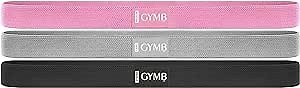 Gymbee Resistance Bands - Non Slip Cloth Exercise Bands to Workout Glutes, Thighs & Legs - Booty Band Training for Gym & Home Fitness, Yoga, Pilates - 3 Levels (Pink, Gray, Black) - Long Bands