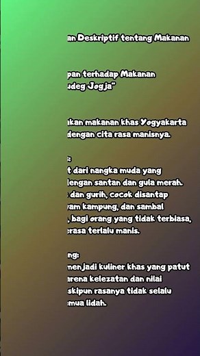 CONTOH TEKS TANGGAPAN DESKRIPTIF